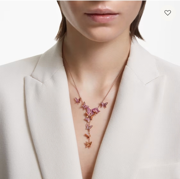 Lilia Y necklaceButterfly, Pink, Rose gold-tone plated - Picture 2 of 7